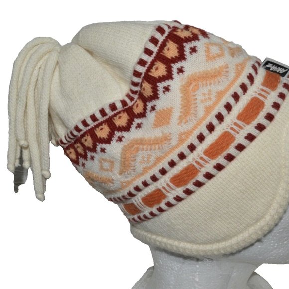 AKAZ ONE SIZE WOOL BLEND KNIT BEANIE HAT - Picture 2 of 7